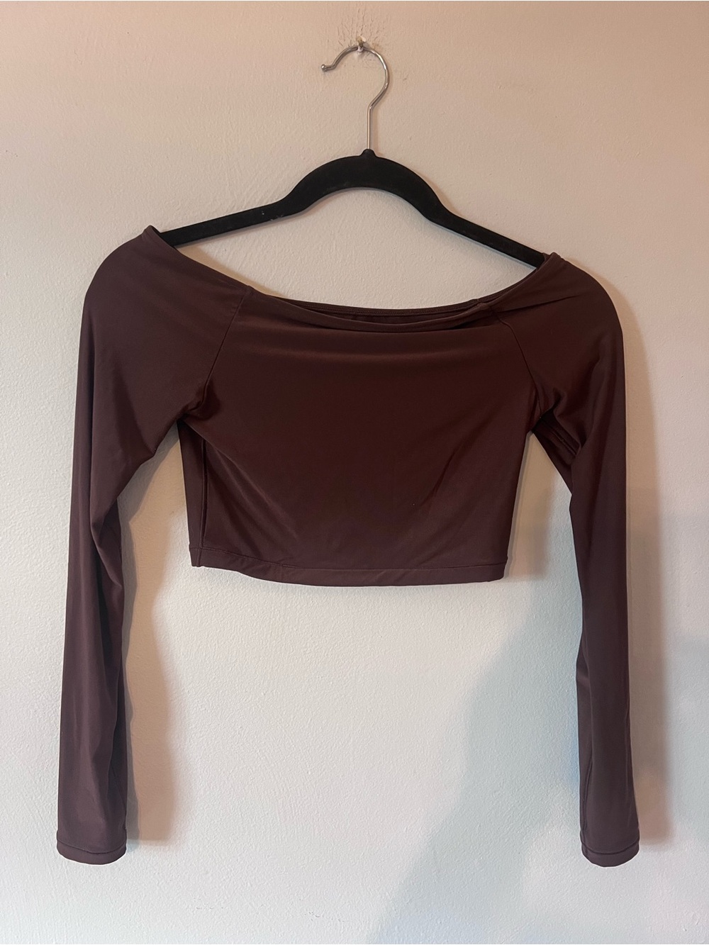 aerie Long Sleeve Crop Top - Brown